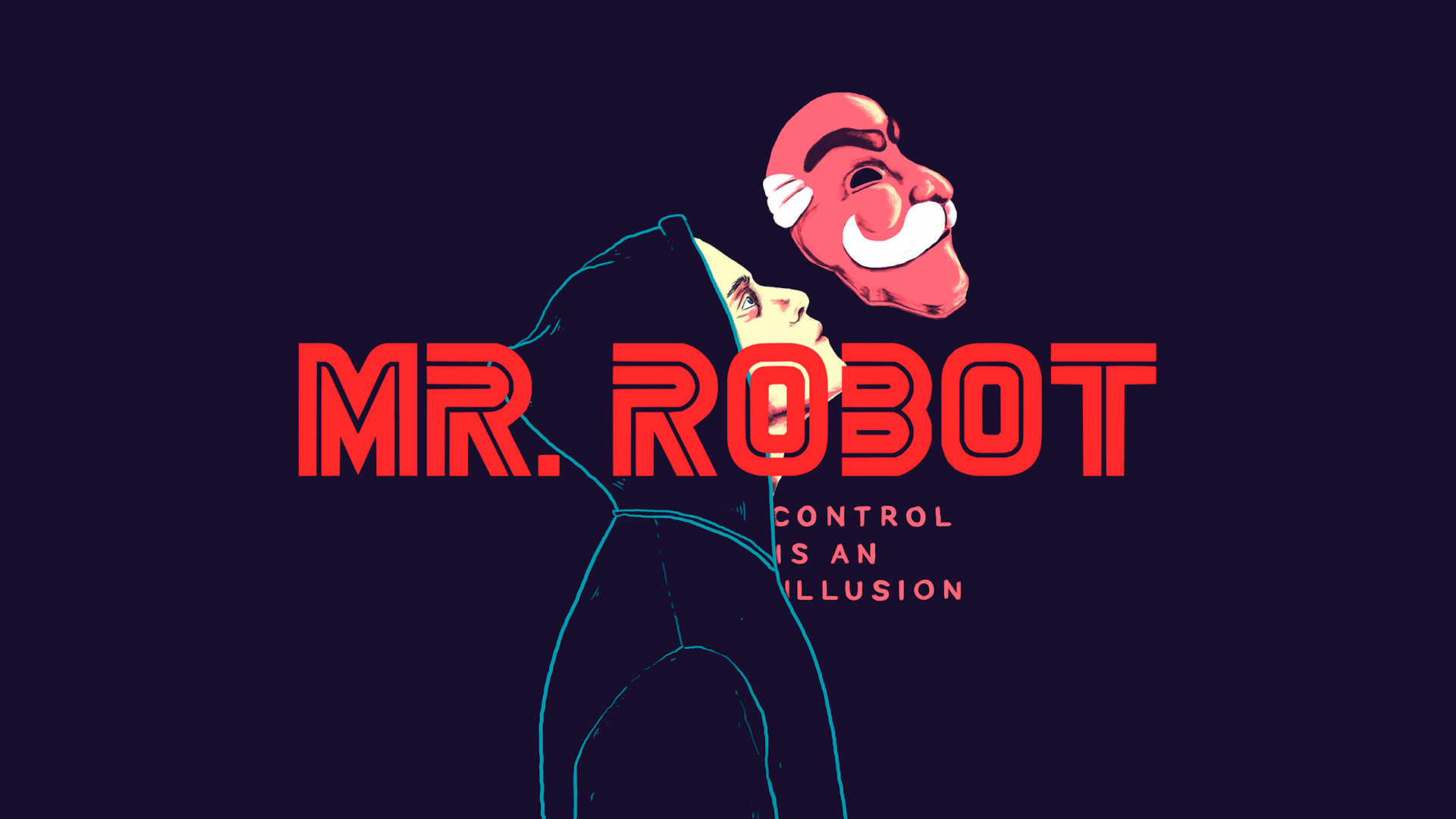 Elliot (Mr. Robot), Henrique Petrus, Mr. Robot, Artwork, Simple background Wallpaper