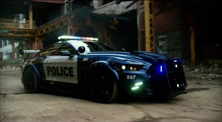 police, Car, Ford, Transformers, Ford Mustang, Transformers: the last knight HD Wallpaper Desktop Background