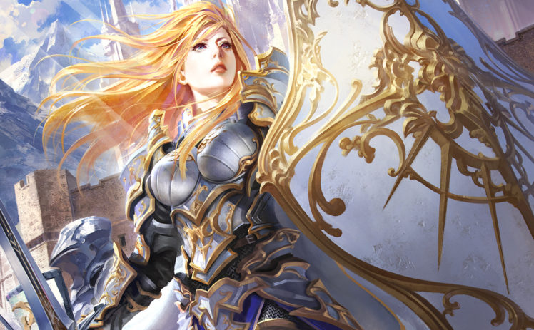 women, Armor, Shield, Fantasy art, Legend of the Cryptids HD Wallpaper Desktop Background