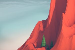 low poly, 3D, Mountains, Polygon art