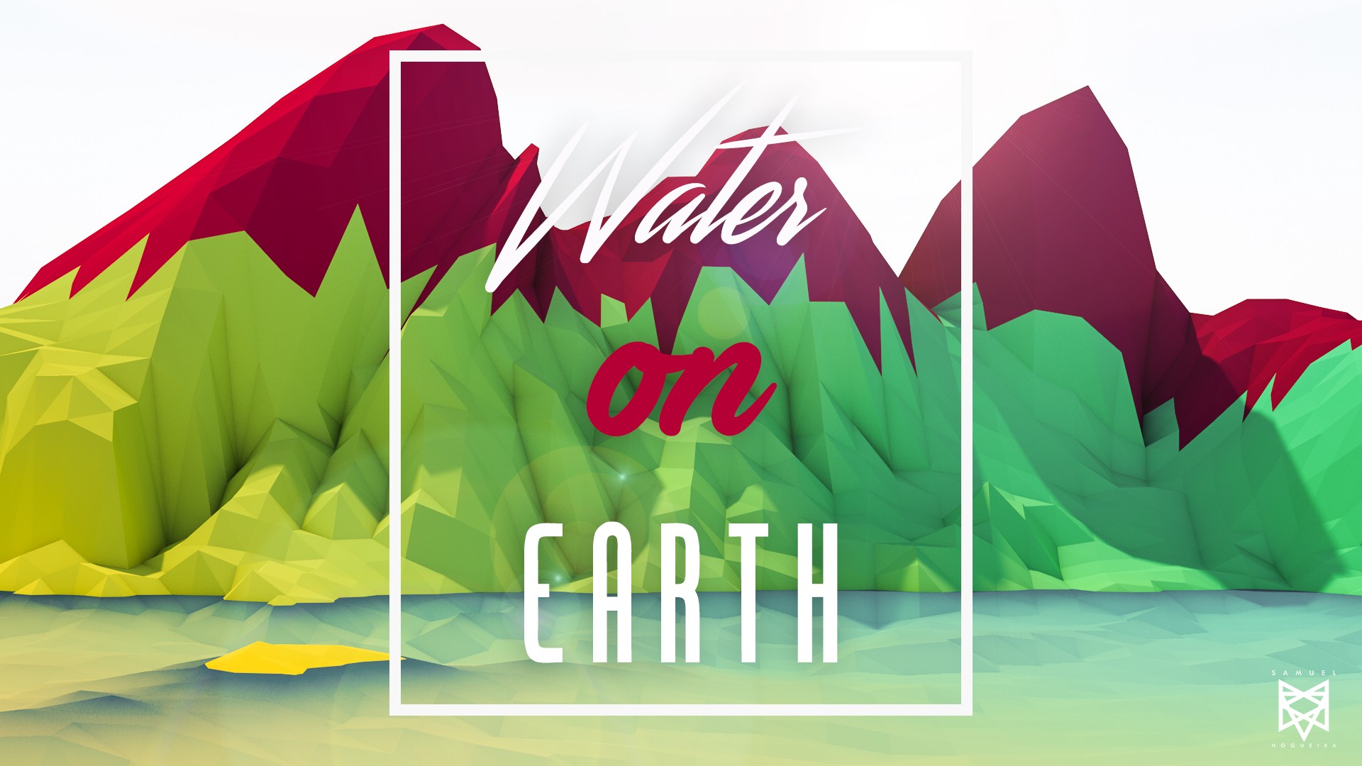 low poly, 3D, Planet, Colorful, Typography Wallpaper