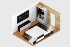isometric, Modern, House, Interior design
