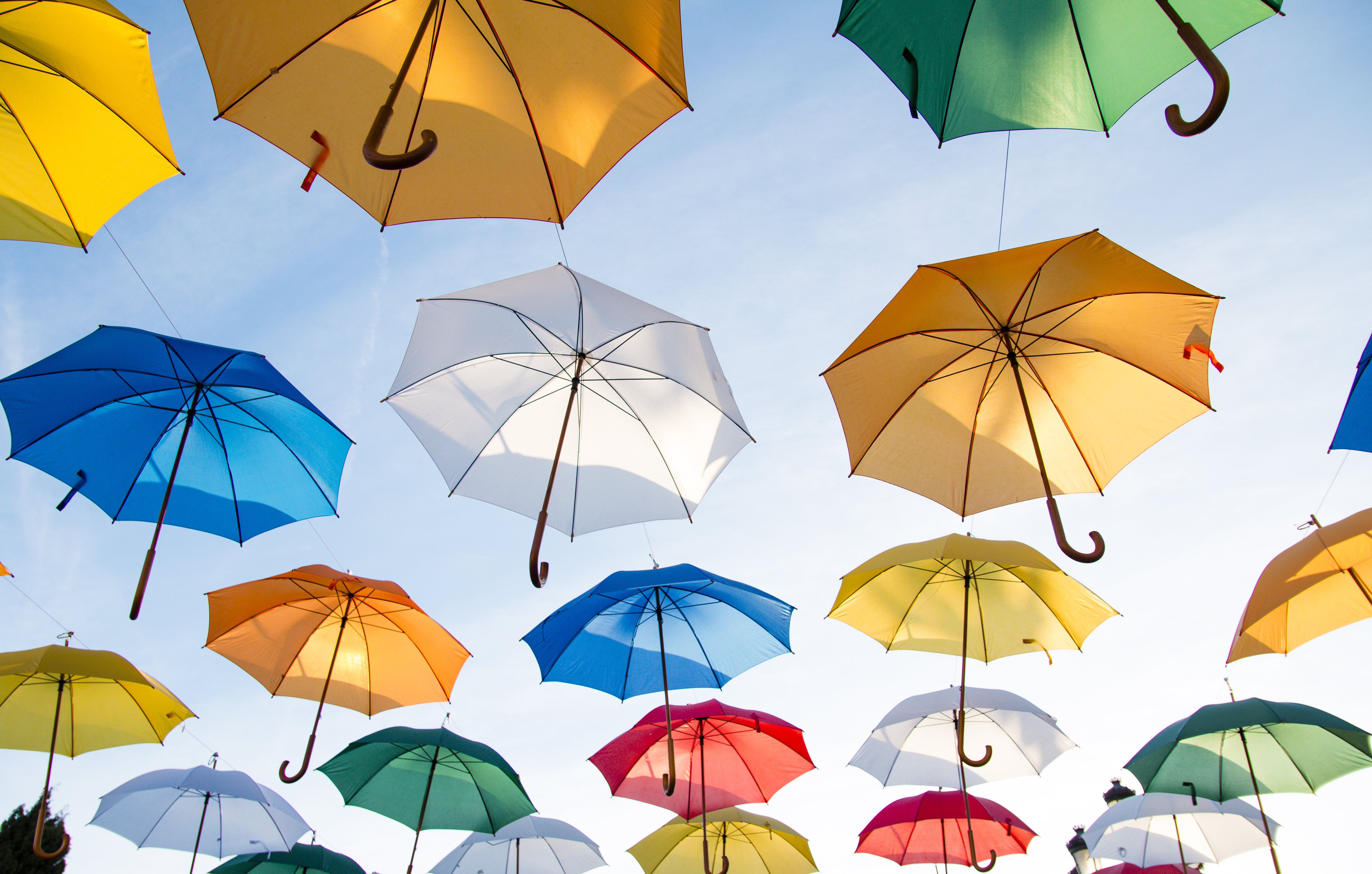 umbrella, Photography, Colorful, Clear sky Wallpaper