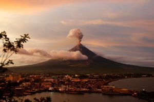 architecture, Building, Cityscape, Volcano, Nature, Landscape, Eruption, Smoke, Clouds, Philippines, Lava, Leaves