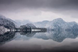 lake, Bavaria, Germany, Lake Kochel, Winter, Nature
