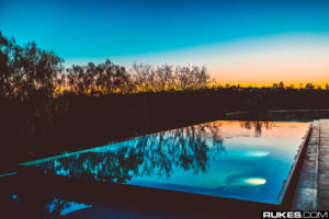 swimming pool, Reflection, Sunset, Dead trees, Rukes.com, Photography