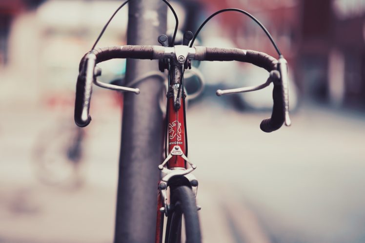 urban, City, Depth of field, Bicycle, Vehicle, Peugeot HD Wallpaper Desktop Background