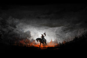 knight, Kingdom Come: Deliverance, Video games, Horse, Digital art, Artwork, Banner, Warhorse Studios
