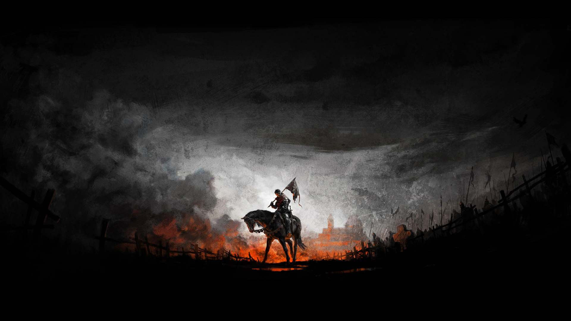 knight, Kingdom Come: Deliverance, Video games, Horse, Digital art, Artwork, Banner, Warhorse Studios Wallpaper