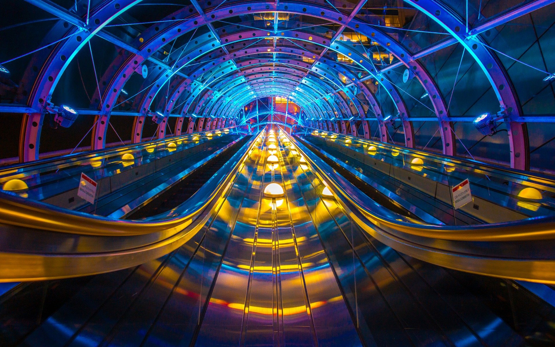 interior, Interior design, Escalator Wallpaper