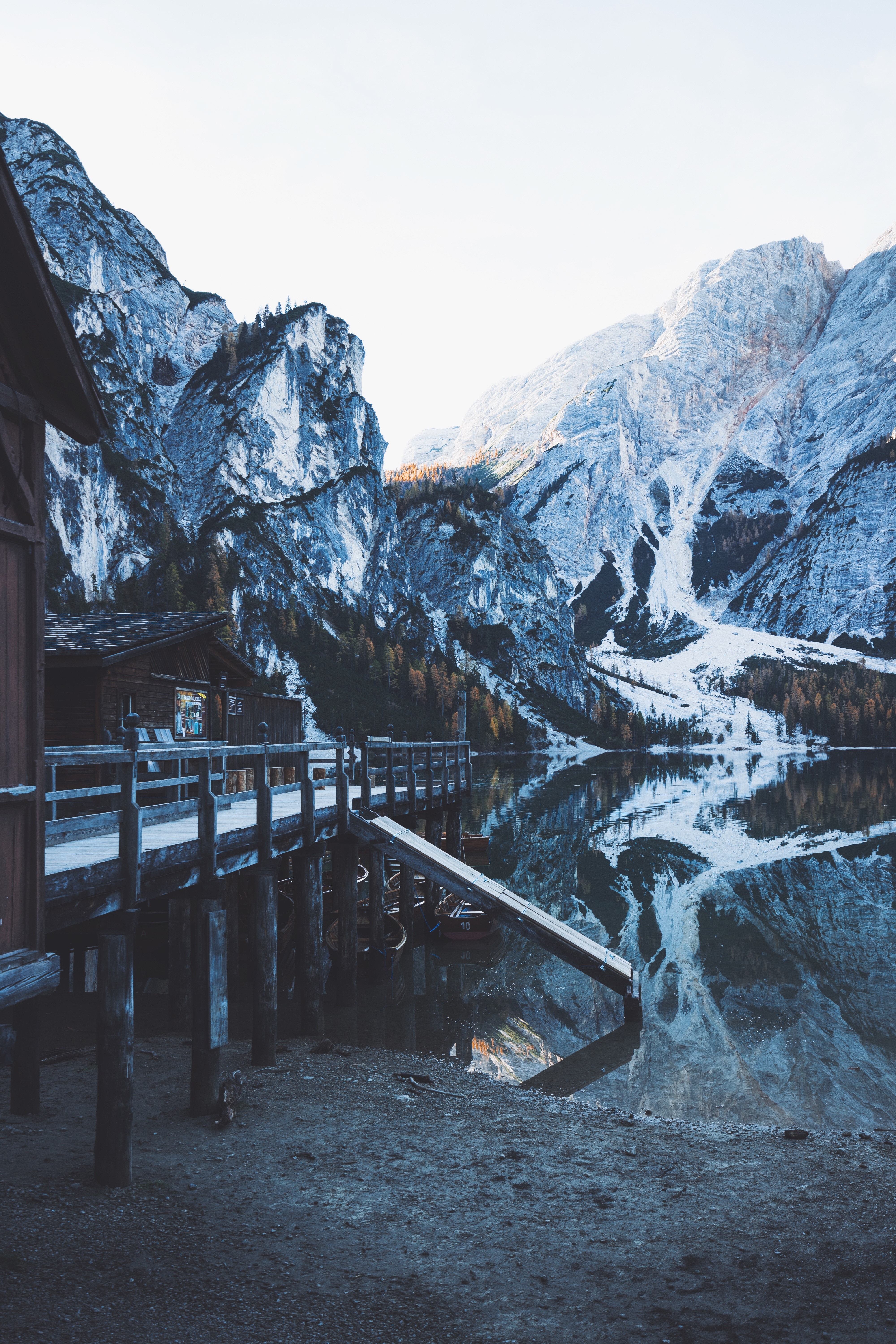 nature, Water, Mountains, Snow, Trees Wallpaper