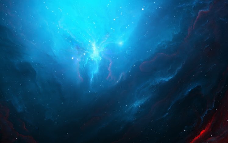 nebula, Space, Stars, Artwork, Digital art, Blue HD Wallpaper Desktop Background