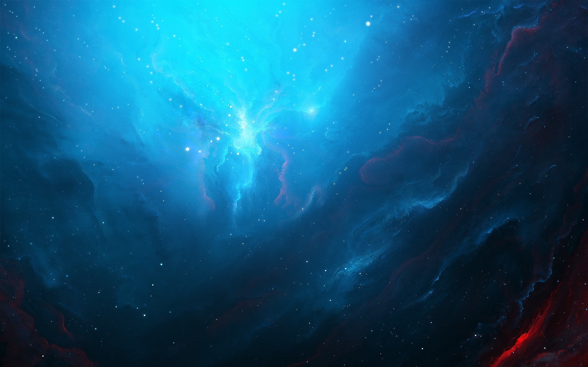 nebula, Space, Stars, Artwork, Digital art, Blue Wallpaper