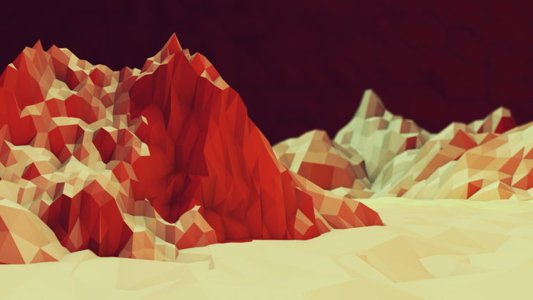 low poly, Mountains, Artwork HD Wallpaper Desktop Background