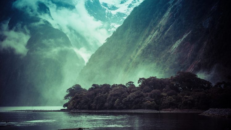mountains, Landscape, Mist, Water, Clouds HD Wallpaper Desktop Background