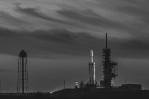 monochrome, Launching, SpaceX, Falcon Heavy