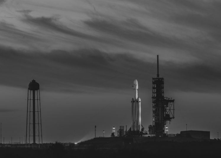 monochrome, Launching, SpaceX, Falcon Heavy HD Wallpaper Desktop Background