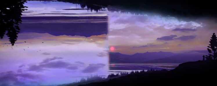 landscape, Nature, Glitch art, Shattered, Lake, Mountains HD Wallpaper Desktop Background