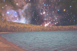 lake, Landscape, Space, Constellations