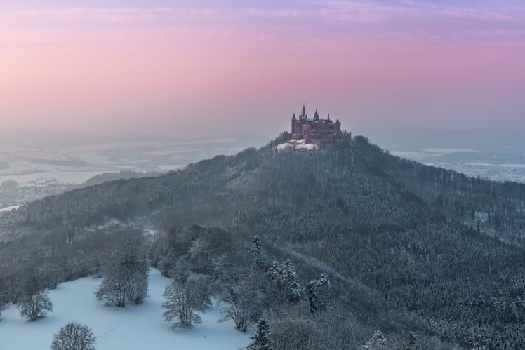 Burg Hohenzollern, Castle, Landscape, Winter HD Wallpaper Desktop Background