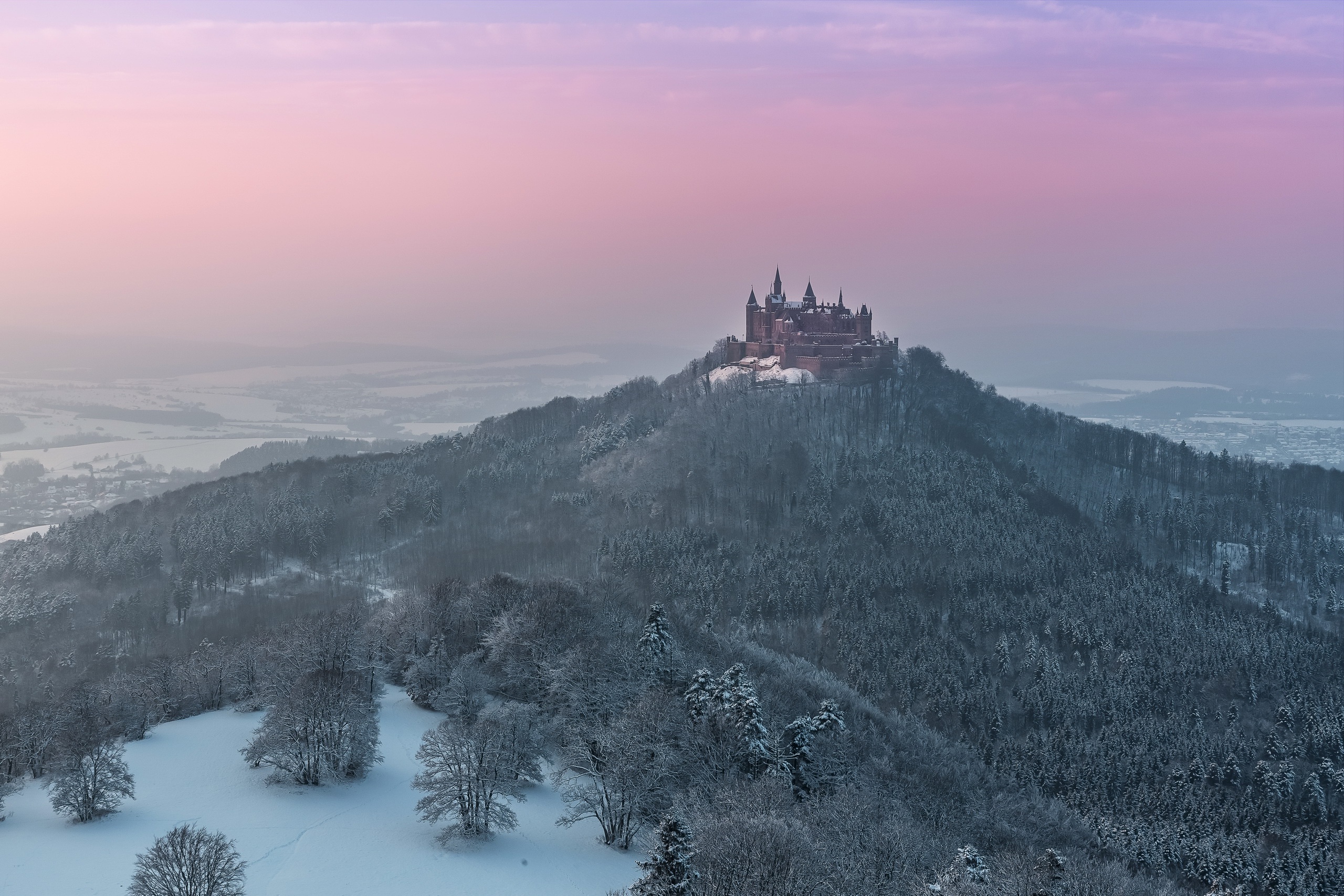Burg Hohenzollern, Castle, Landscape, Winter Wallpaper