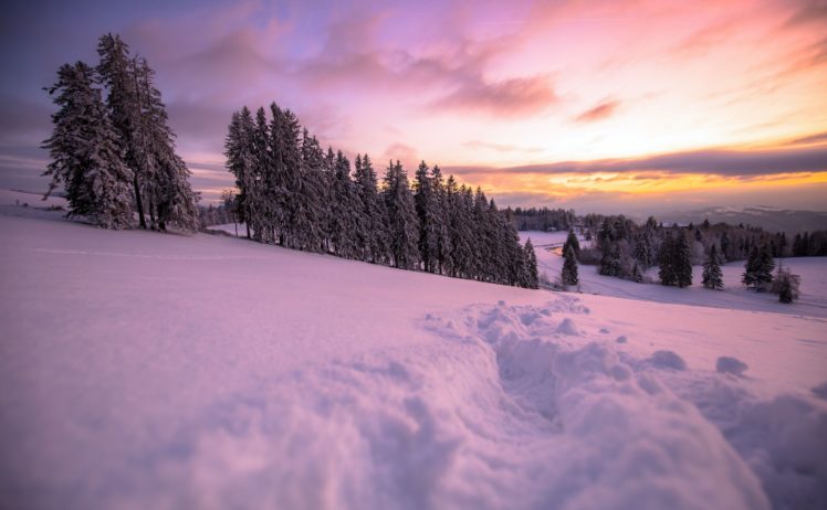 winter, Sky, Nature, Landscape, Trees, Snow HD Wallpaper Desktop Background