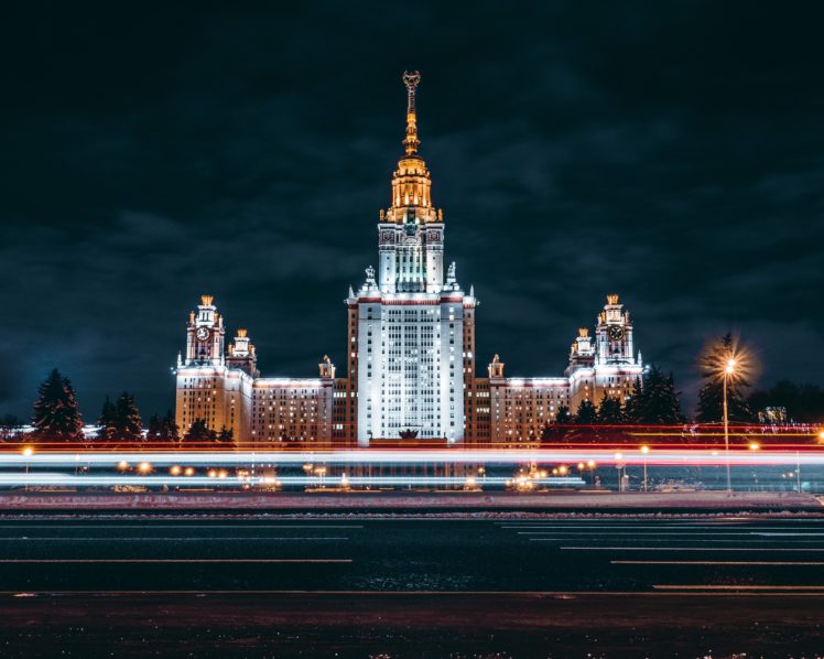 Russia, Moscow, Lights, Night HD Wallpaper Desktop Background