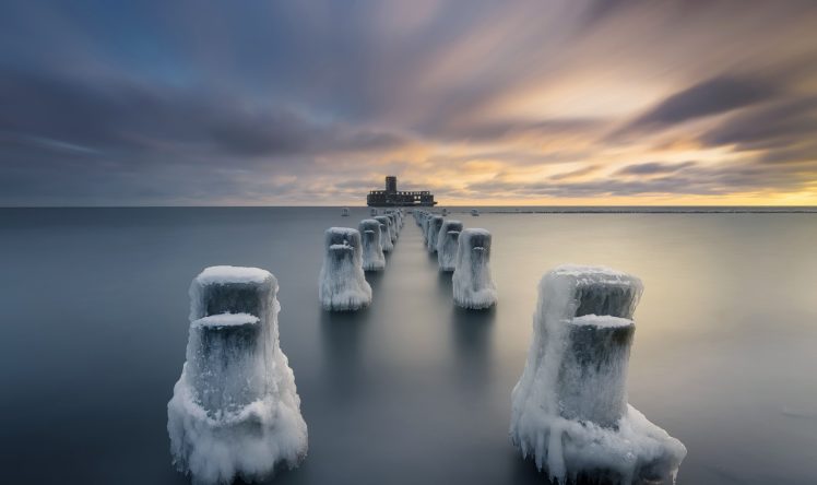 ice, Sky, Nature, Sea, Winter HD Wallpaper Desktop Background