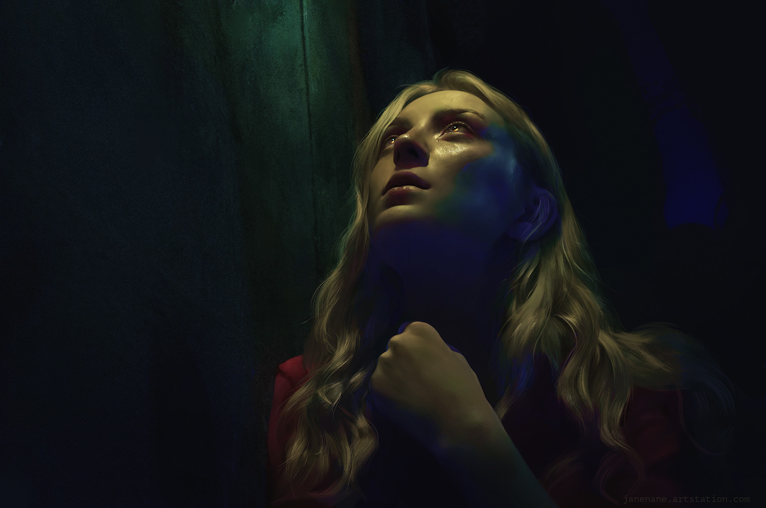 Jane Nane, Women, Blonde, Drawing, Horror, Sadness Wallpaper