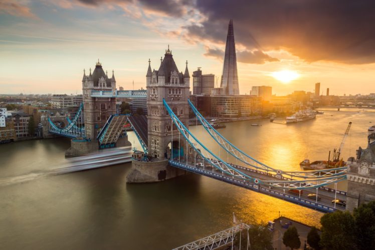 bridge, Sunset, Traffic, Tower Bridge, London HD Wallpaper Desktop Background