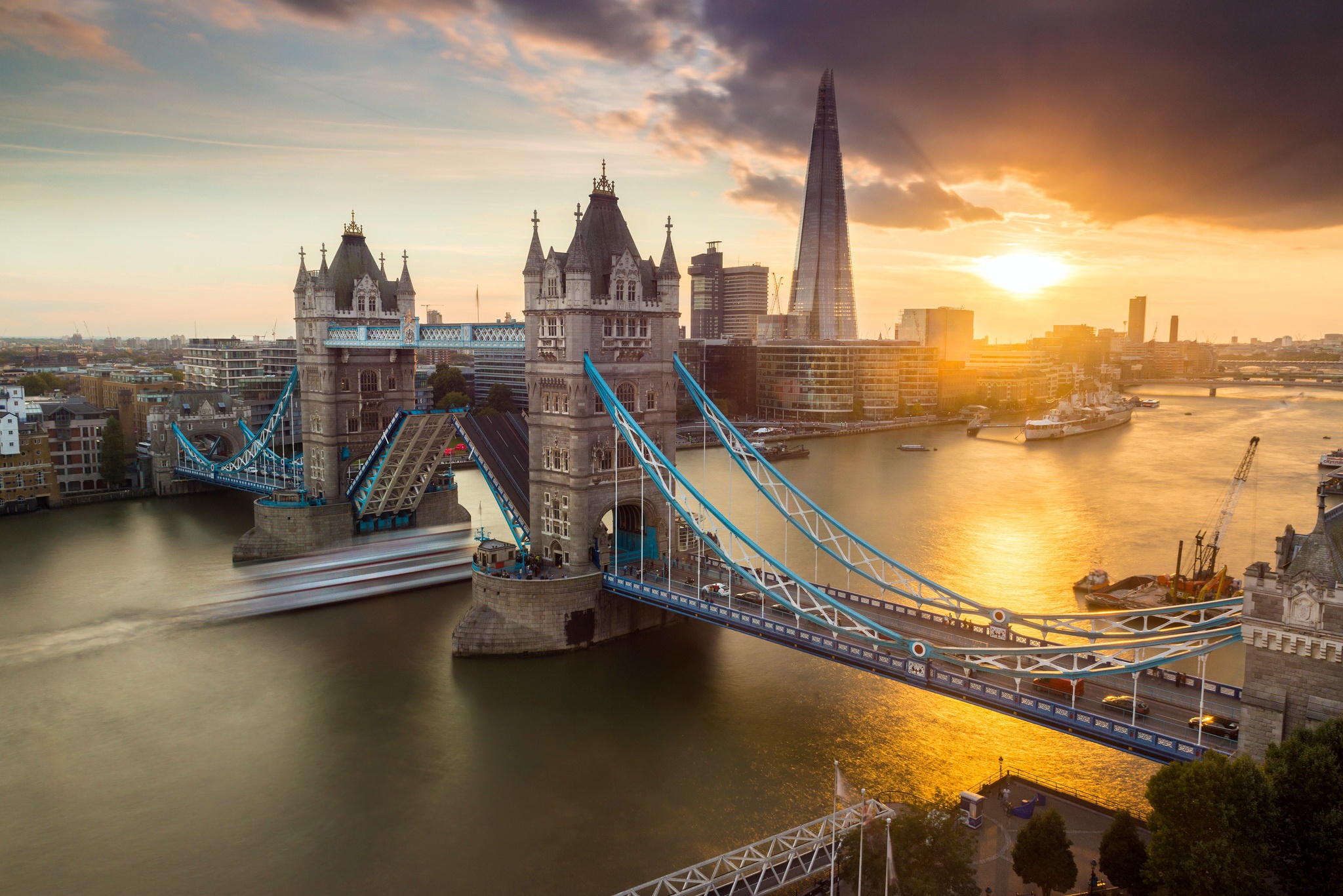 bridge, Sunset, Traffic, Tower Bridge, London Wallpaper