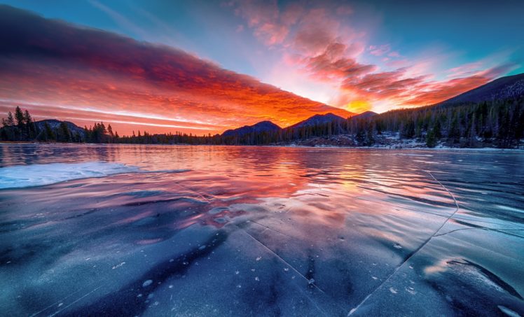 ice, Water, Nature, Sky, Sunlight, Winter HD Wallpaper Desktop Background