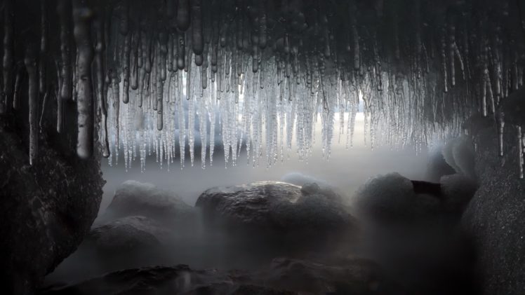 ice, Winter, Stones, Cave, Nature HD Wallpaper Desktop Background