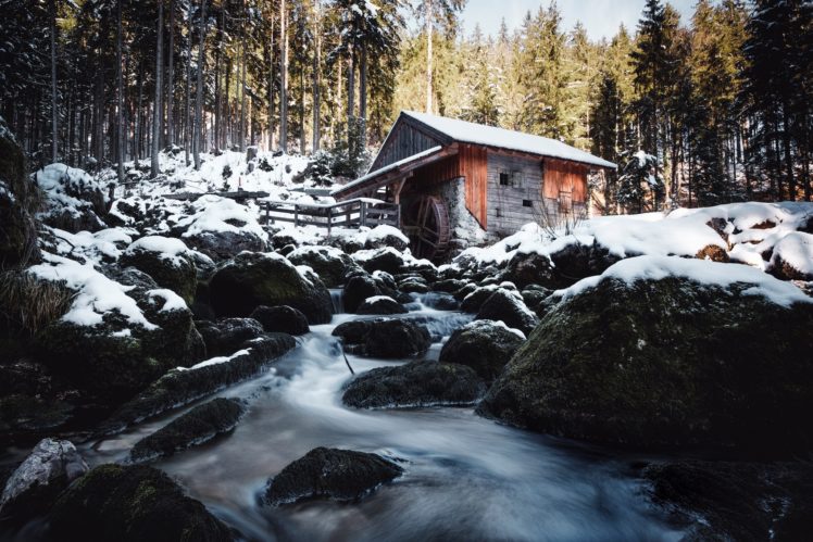 hut, Nature, Winter, Water HD Wallpaper Desktop Background