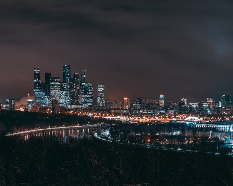 city, Moscow, Russia, Lights, Night HD Wallpaper Desktop Background