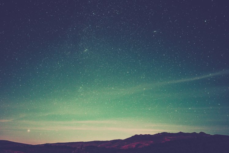 landscape, Starry night, Stars, Mountains, Nature HD Wallpaper Desktop Background