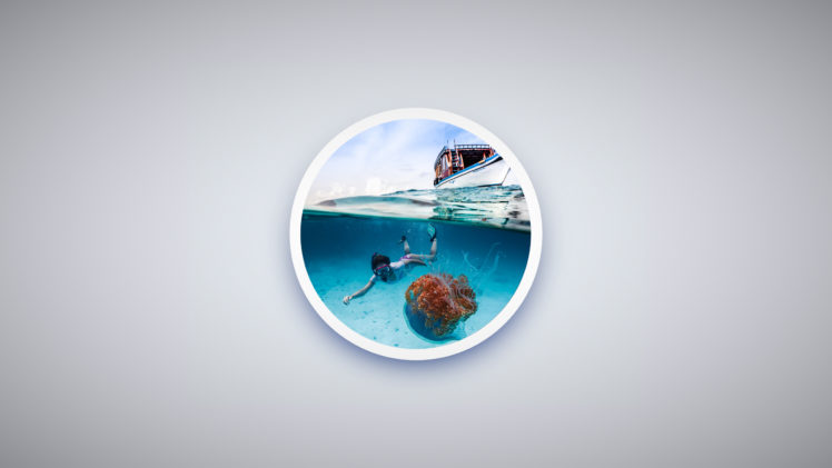 circle, Minimalism, Sea, Boat HD Wallpaper Desktop Background
