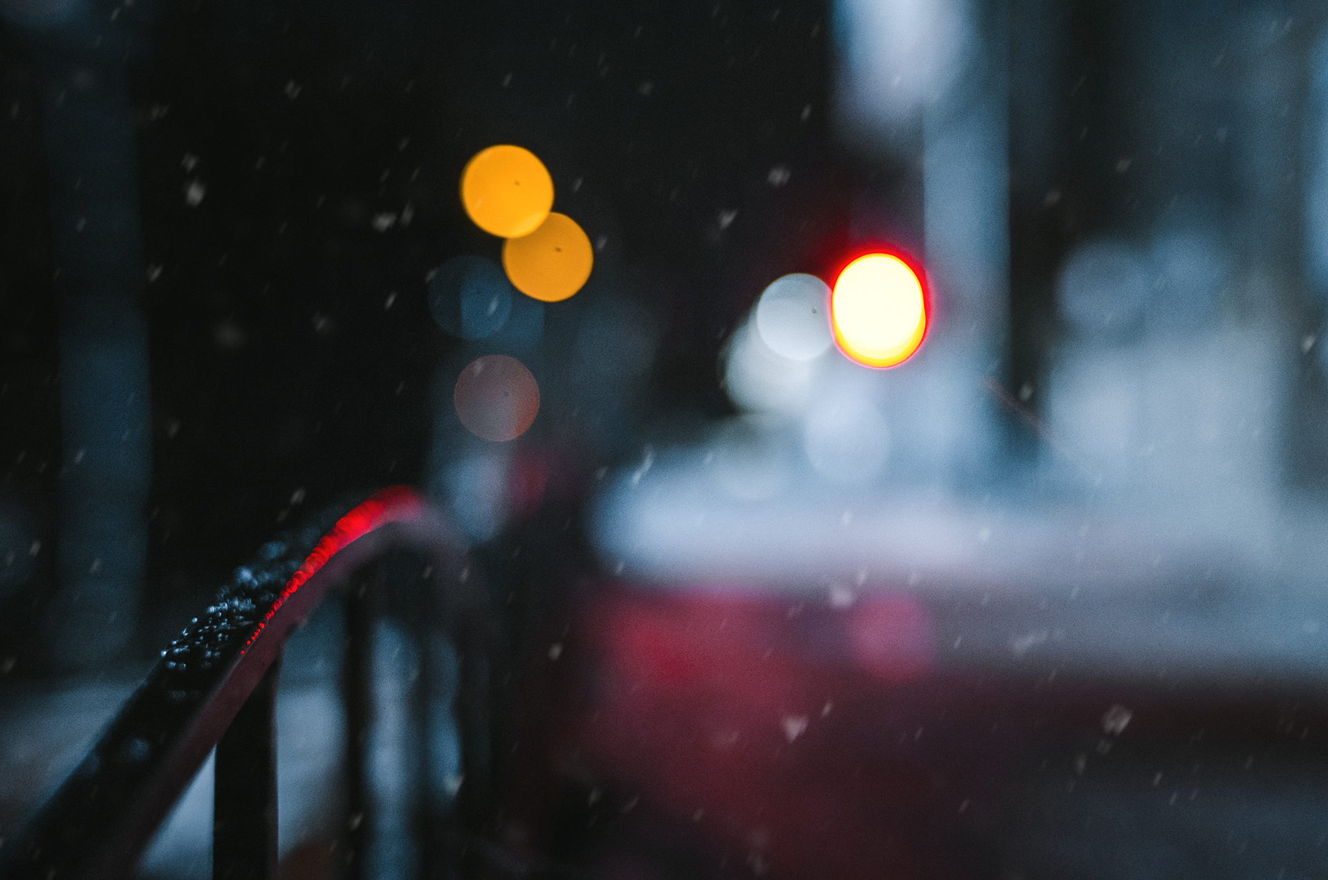 night, Cityscape, Bokeh, Lights Wallpaper