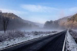 road, Winter, Landscape