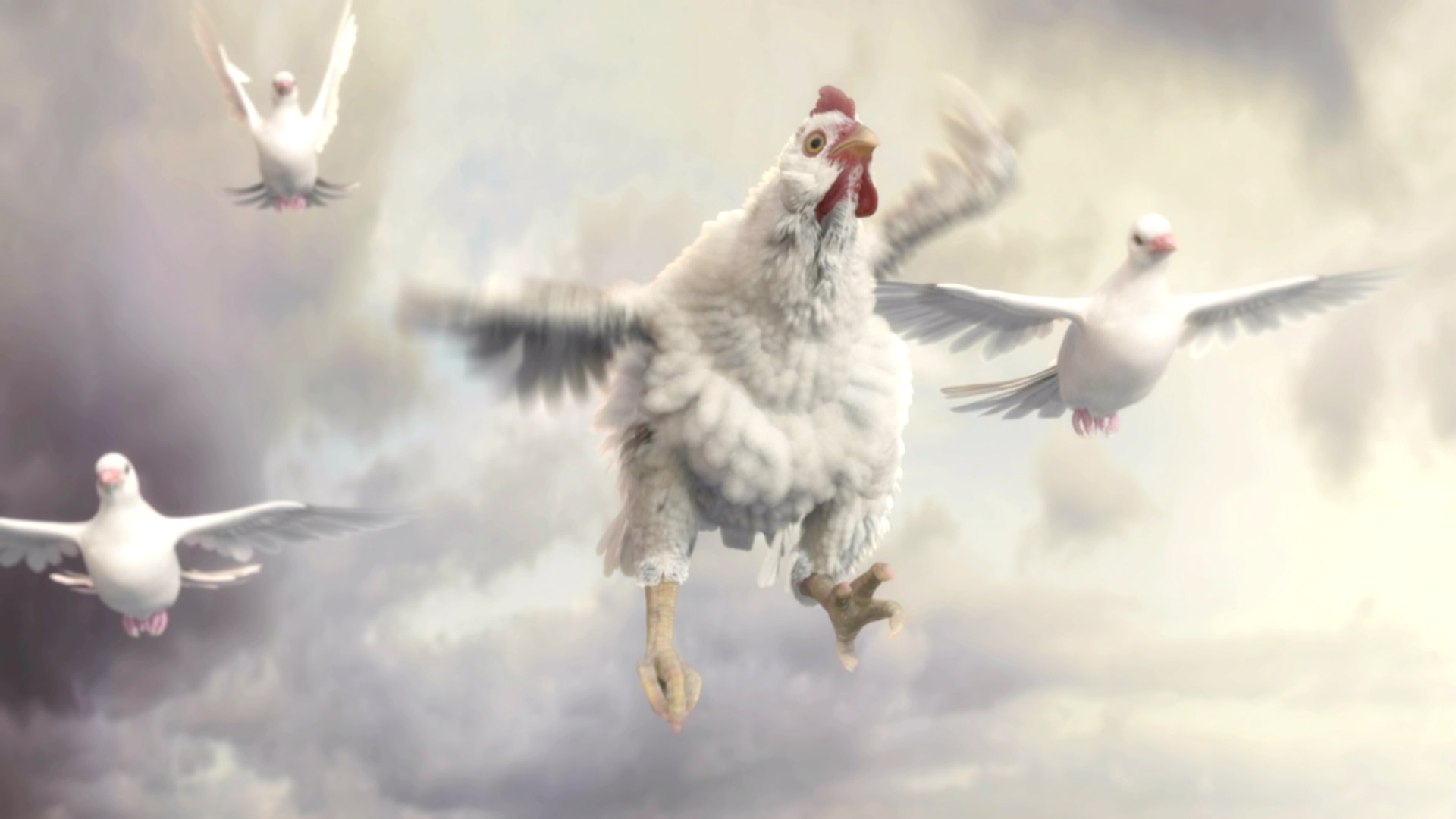 Fable, Chicken, Dove, Sky, Animals, Fable 3 Wallpaper