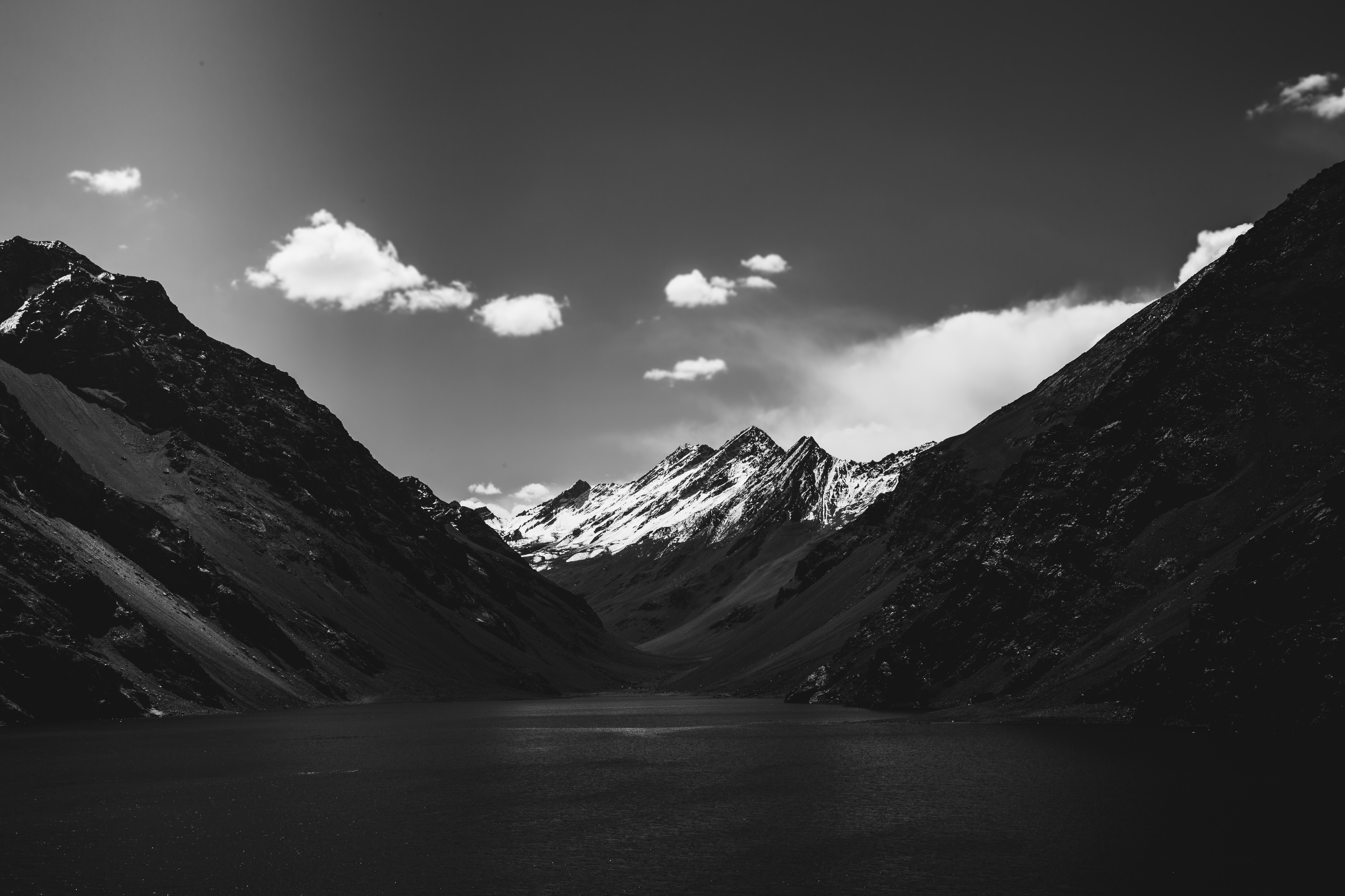 landscape, Clouds, Monochrome, Mountains Wallpaper