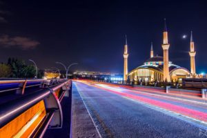 Turkey, Ankara, Mosque, City, Lights, Long exposure
