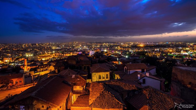 Turkey, Ankara, Cityscape, Night, Night sky HD Wallpaper Desktop Background