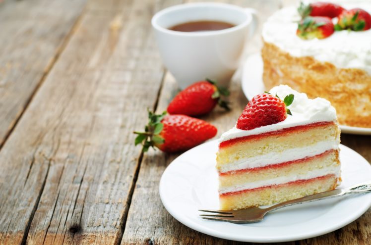 cake, Strawberries, Food HD Wallpaper Desktop Background