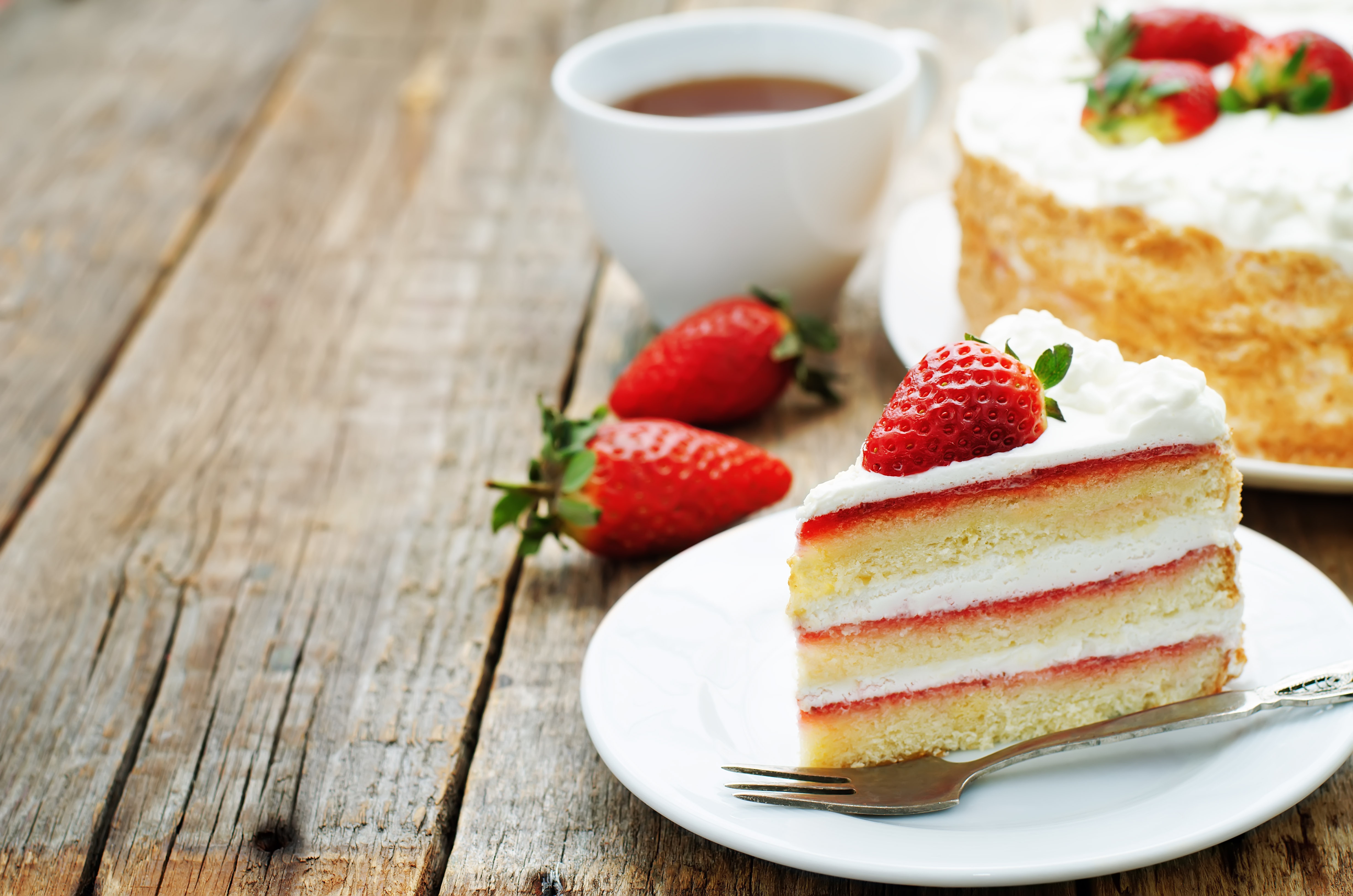 cake, Strawberries, Food Wallpaper
