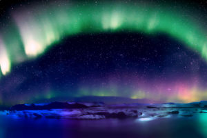 Aurora, Aurora  borealis, Lake, Stars, Cold, Nature