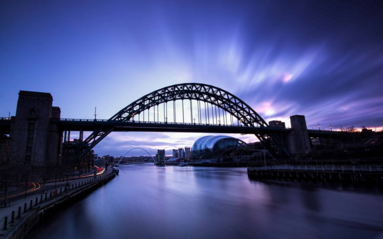 bridge, Mist, Sunrise, Tyne Bridge, Arch bridge, Long exposure HD Wallpaper Desktop Background