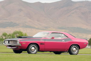 car, Nature, Landscape, Goodyear Tires, Dodge Challenger, Dodge Challenger 1970, Mountains