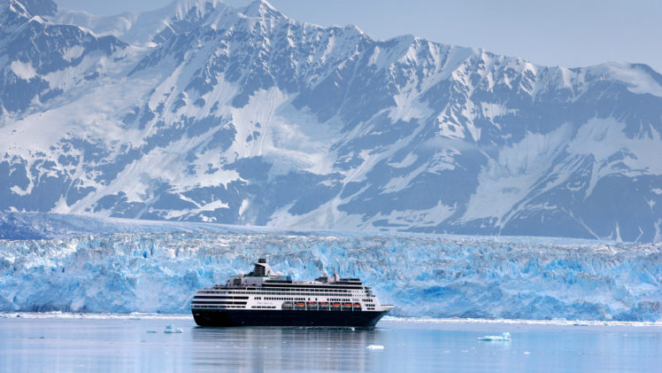 winter, Boat, Cruise ship, Mountains, Glacier, Alaska HD Wallpaper Desktop Background