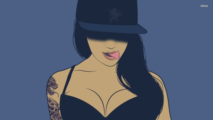 mujer, Gorra, Tatuaje, Abstracto, Vector HD Wallpaper Desktop Background